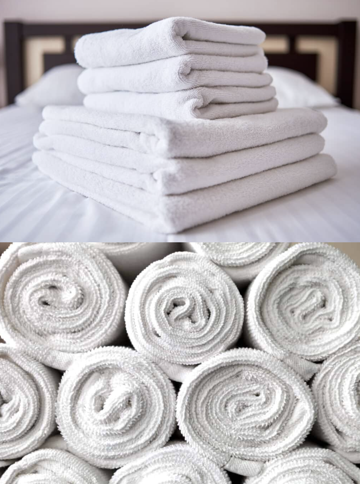 Stack of fresh white towels